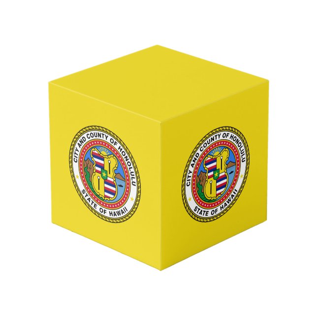 Photo Drapeau de la ville d'Honolulu, Hawaii Cube (Angle devant)
