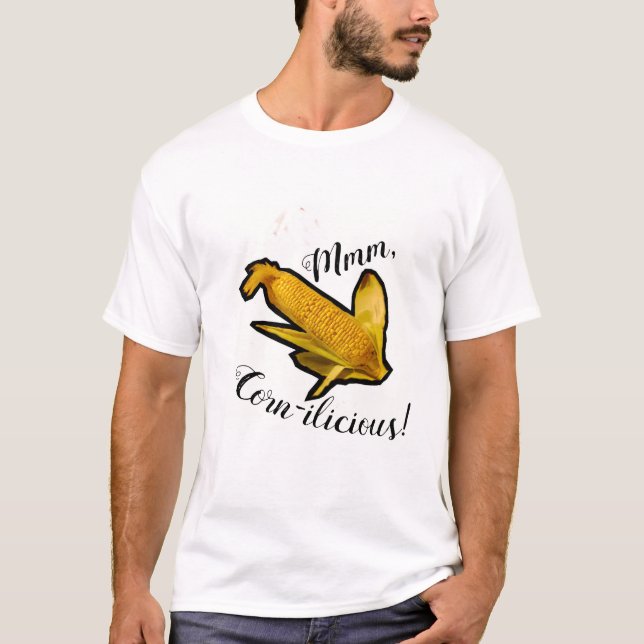 Photo drôle de dessin de Maïs-ilicious du T-shirt (Devant)