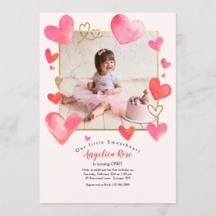 Photo du cadre cardiaque Invitation d'anniversaire