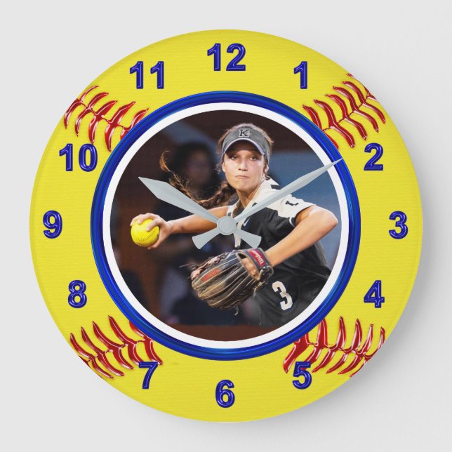 Photo du joueur de softball horloge de softball, b (Recto)