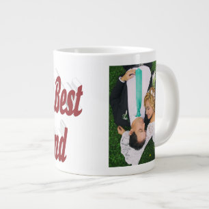 Photo du mari avec texte bordeaux Géant Café Mug