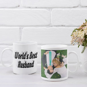 Photo du mari avec texte noir Café Mug