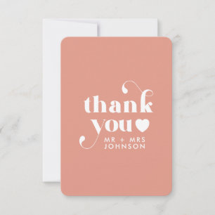 Photo du Mariage Merci Retro   Dusty Pink Card
