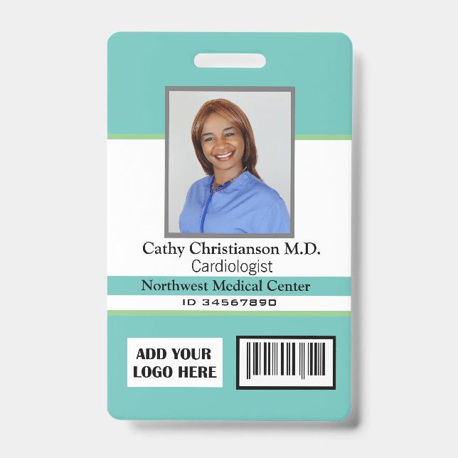 Photo du nom du médecin Logo Badge Code de numéris (Avant)