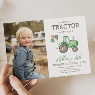 Photo du tracteur Invitation d'anniversaire   Ferm