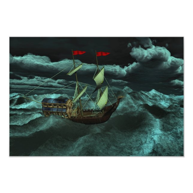 Photo d'une mer sauvage et orageuse (Devant)