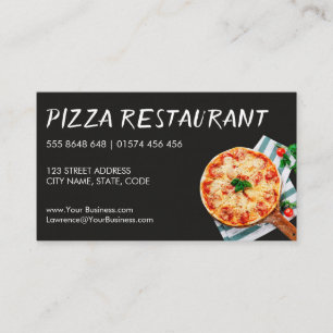 Photo d'une pizza à bord - Carte de visite
