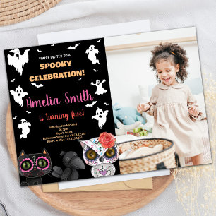 Photo Éffrayant Black Halloween Invitations d'anni