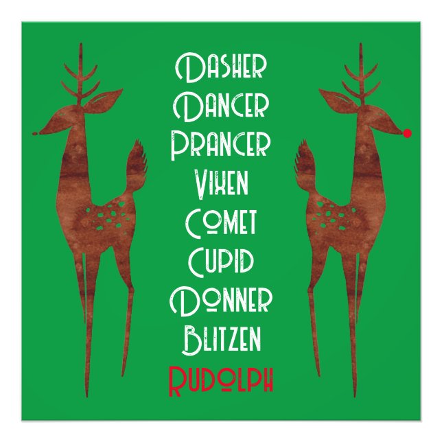 Photo Elargissement - Père Noël Reindeer - Rudolph (Devant)