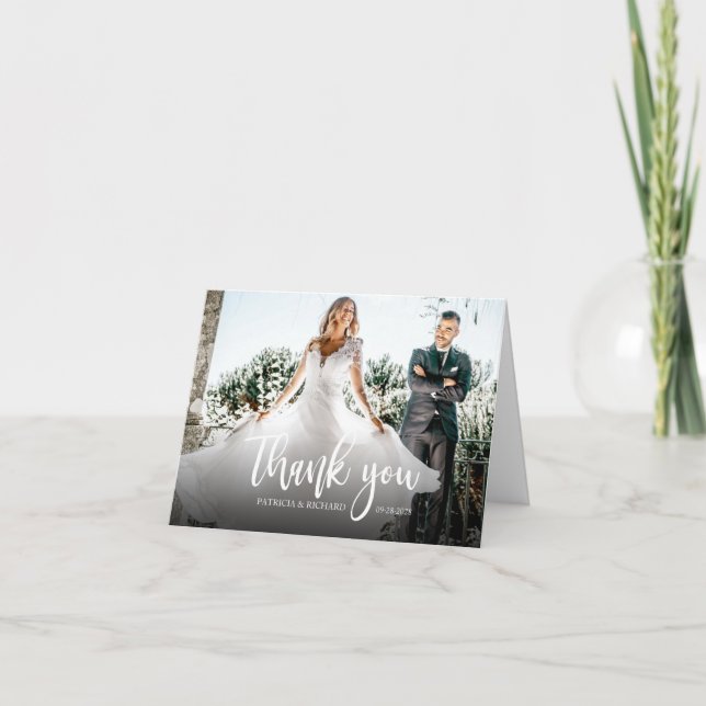 Photo Elegant Calligraphie Mariage Merci (Devant)