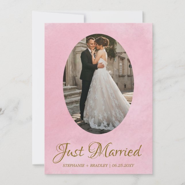 Photo Elegant Just Marié Mariage Faire-part (Devant)
