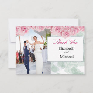 Photo Elegant Wedding Merci rose Carte postale