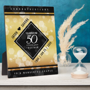 Photo Élégante 50ème Plaque du Mariage d'or