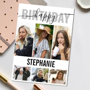 Photo élégante de joyeux anniversaire   Carte de v