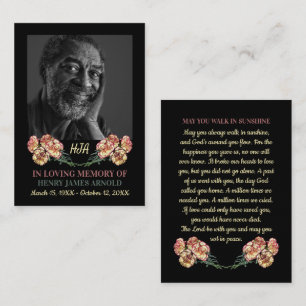 Photo Élégante, Fleurs d'oeillet, Carte de prière