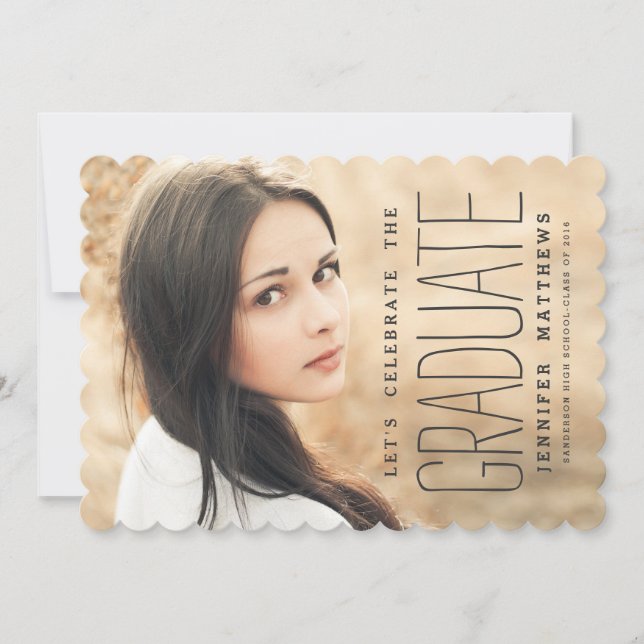 Photo élégante | Invitation de la fête de graduati (Devant)