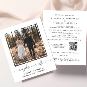Photo élégante QR Code Mariage Réception Invitatio