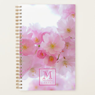 Photo en fleurs de cerisiers roses - Monogramme