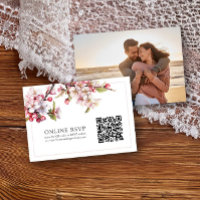 Photo en ligne RSVP QR Code Cherry Blossom Mariage