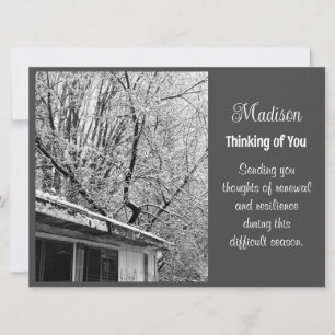 Photo en noir et blanc Rustique Snowy Winter Card
