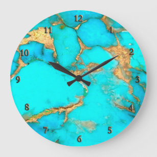 photo en pierre turquoise Acrylique Mur Horloge