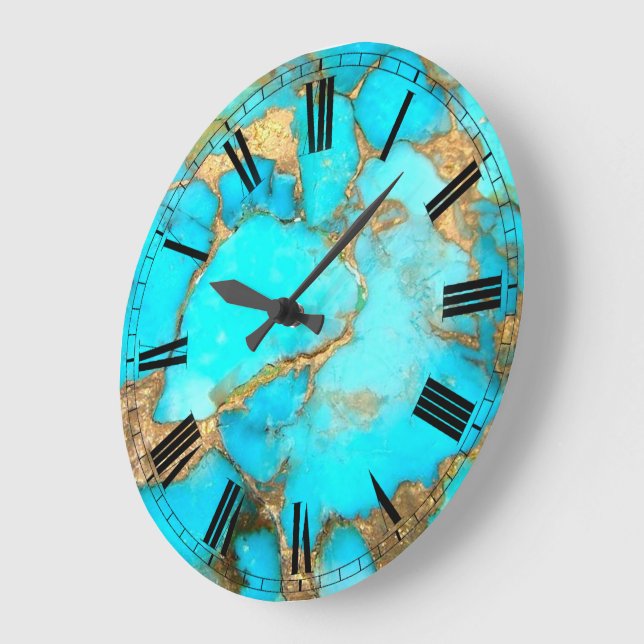 photo en pierre turquoise grande horloge (Angle)