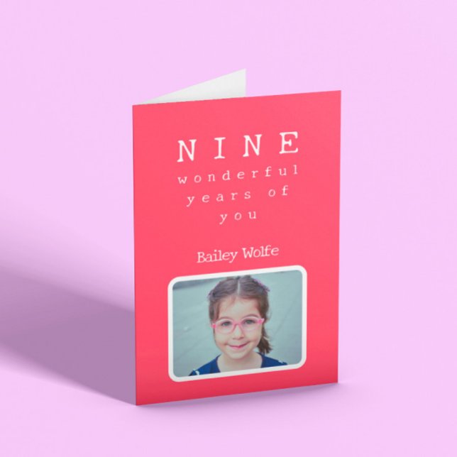 Photo Enfants de neuf ans Carte Anniversaire (Créateur téléchargé)