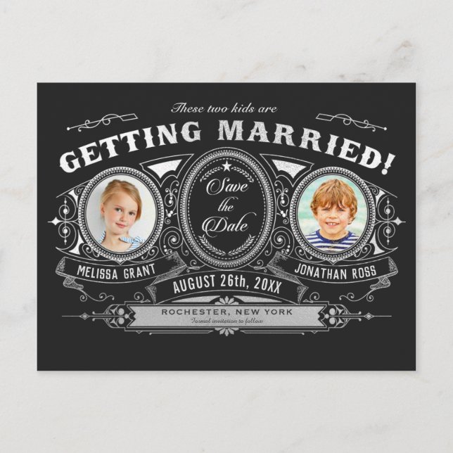 Photo Enfants Enregistrer la date Cartes postales  (Devant)