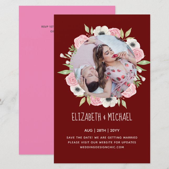 PHOTO Engagement Invitations de parties Annonces (Devant / Derrière)
