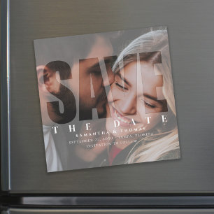 Photo Enregistrer la date Moderne Typographie Magn