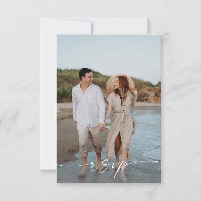 Photo et calligraphie 3 Mod Vertical no Repas RSVP (Devant)