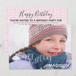 Photo et flèches Joyeux Anniversaire - Invitation