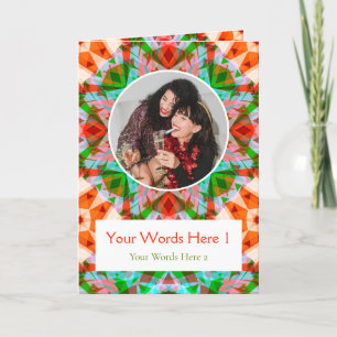 Photo et mots personnalisés Red Green Star Carte d