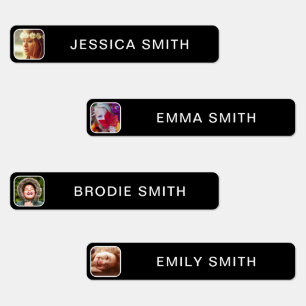 Photo et nom Sticker Étiquette Modèle