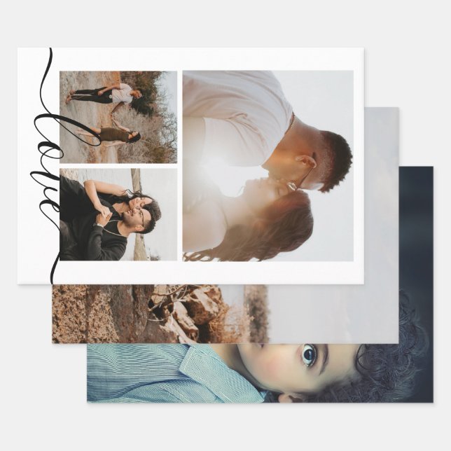 Photo et texte personnalisés 3 affiches en papier (Lot)