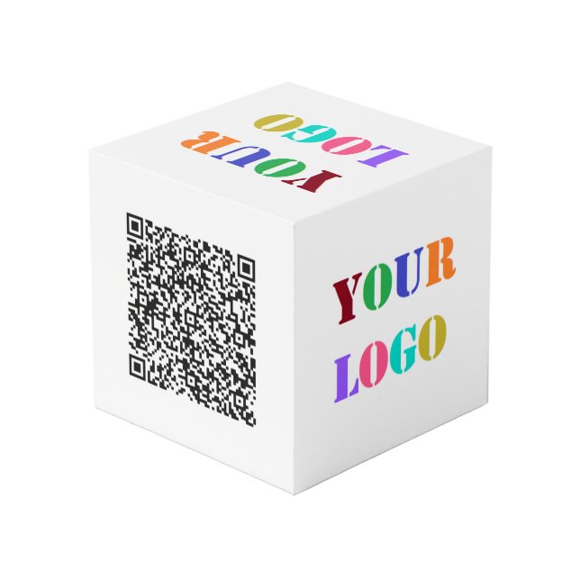 Photo Exemple de cube promotionnel avec code QR et logo  (Angle arrière)