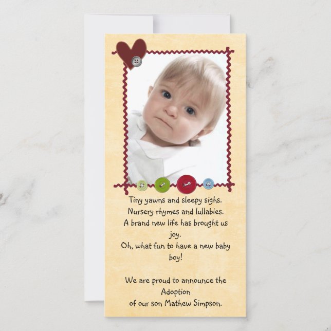 photo faire-part d'adoption (Devant)