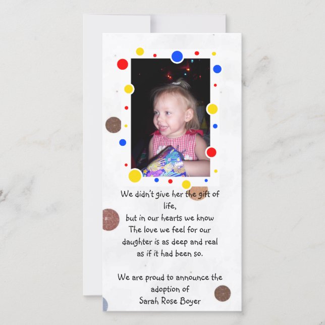 photo faire-part d'adoption (Devant)