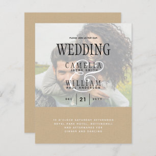 PHOTO FAIRE-PART DE MARIAGE superposition Texte bu