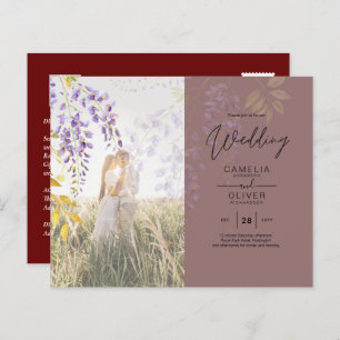 PHOTO FAIRE-PART DE MARIAGE Wisteria BUDGET Floral