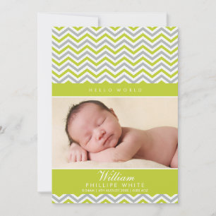 PHOTO FAIRE-PART DE NAISSANCE doux chevron citron 