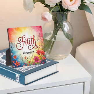 Photo Faith Matthew 17:20 Inspirational Tabletop Plaque
