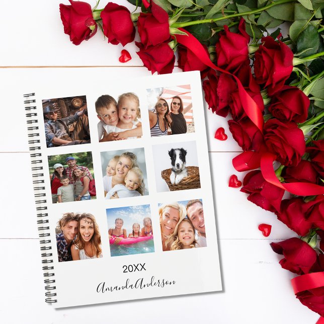 Photo famille de collage monogramme blanc 2025 (Créateur téléchargé)