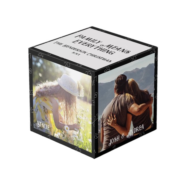 Photo Famille de Noël Cube 4 Photo, Compte à rebours (Angle devant)