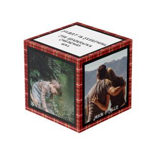 Photo Famille de Noël Cube 4 Photo, Plaid