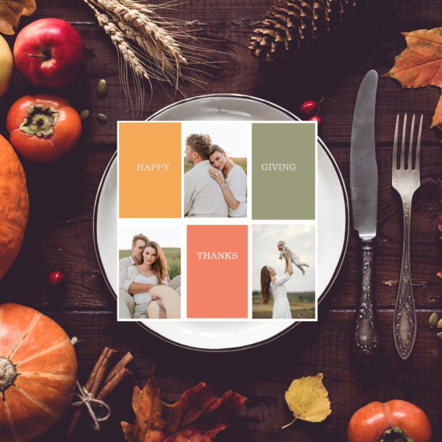 Photo Family Collage moderne | Happy Thanksgiving (Créateur téléchargé)