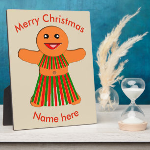 Photo Fête de Noël Gingerbread Femme Custom Plaque