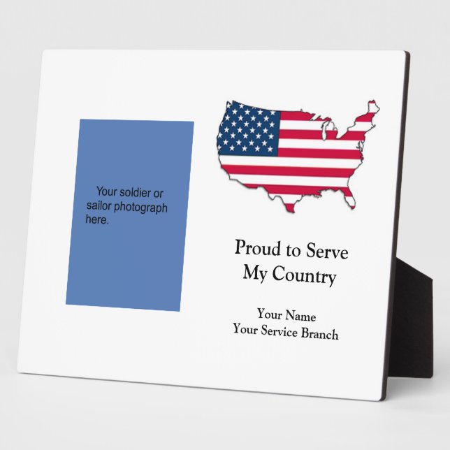 Photo Fière de servir la plaque militaire (Côté)