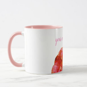 Photo Fleur rose, Ajouter votre nom Combo Mug