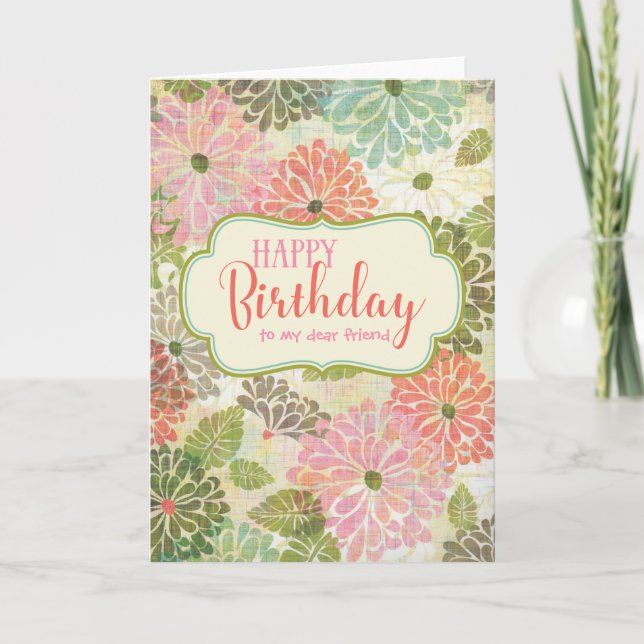 Photo Floral Joyeuse carte d'anniversaire pour ell (Devant)